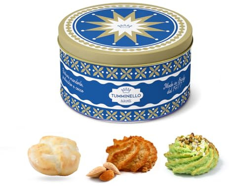 Tumminello | Dolci Morbidi Ripieni Sicilia | Praline Cocco e Ricci Pistacchio | Dolci Morbidi Ripieni Mandorle | Persefone Latta Metallo Dolci Pasta Mandorle - 120 Gr