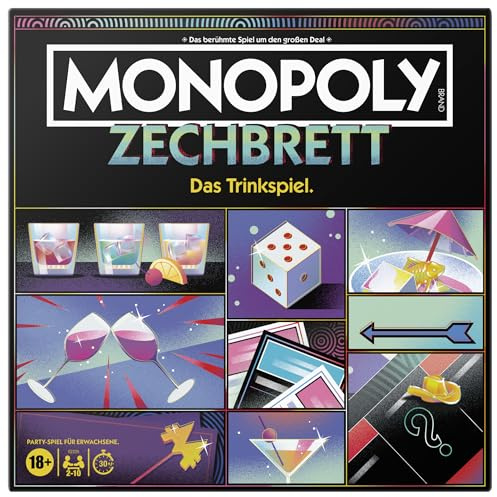 Monopoly Board Crawl Partyspiel, offizielles Monopoly Trinkspiel für Erwachsene ab 21 Jahren - Deutsche Fassung