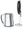 Arendo - Stab Milchaufschäumer elektrisch inkl. Edelstahl Milchkännchen - elektrischer Handmilchaufschäumer – Schneebesen und Dual-Quirl - Edelstahl Milchkännchen 600 ml – milk jug – BPA frei