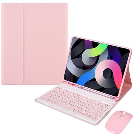 Funda con Teclado para Samsung Galaxy Tab S6 Lite 10.4'' 2022/2020 (SM-P610/P613/P615/P619), Funda con Teclado inalámbrico magnético Desmontable con Teclas Redondas y Soporte para