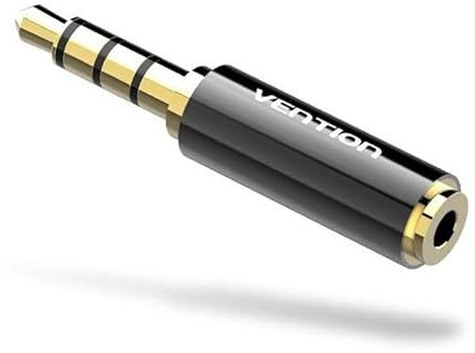Adaptador - Adaptador de Audio Jack 3.5 mm a Jack 2.5 mm, Color Negro, Ideal para conectar Dispositivos de Audio con Diferentes tamaños de Conector.*