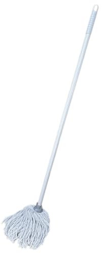NovatoStar Long Handle Mop Cotton String Wet Floor Cleaning With 120 cm Handle with Microfiber Cotton Mop Head (Grey, Single Pack)