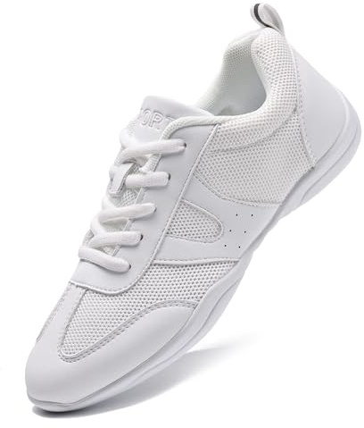 Cheerleading-Schuhe für Mädchen und Damen, atmungsaktiv, leicht, bequem, Jugend und Kinder, Cheerleader-Schuhe, Größe, Weiß_0516, 38.5 EU