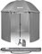BESTIF Ombrellone da pesca con parete laterale e finestra – impermeabile, tenda pieghevole – tenda antivento per pescatori 205 cm, grigio., 205 cm