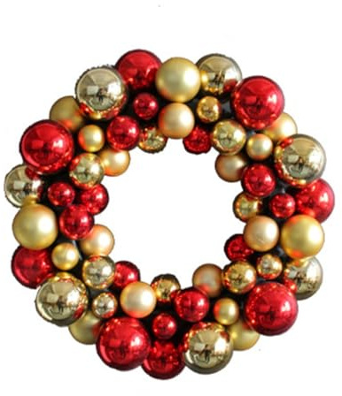 Weihnachtskugelkranz 35 cm bunte Kugel Christbaumkugel dekorativer Anhänger
