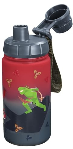 Step by Step Trinkflasche „Warrior“, rot, BPA-frei, für Schule, Kindergarten, heiße und kohlensäurehaltige Getränke, für Jungen, 0,55 Liter