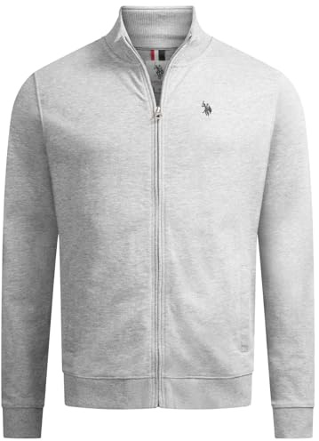 U.S. POLO ASSN. Herren Sweatjacke (S-XXL) mit Stehkragen, Reißverschluss, Eingrifftaschen und Leichter Fütterung P020