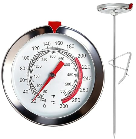 Thermometer Kochen,Frittierthermometer,Küchenthermometer,Inklusive Klemmen Und Einem 23 Cm Langen Fühler.Es Eignet Sich Zum Kochen Von Milch,Kaffee,Grillgut,Steaks Usw