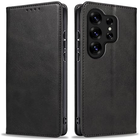 LBH Handyhülle Smartphone-Hülle für Samsung Galaxy S26 Ultra Klapphülle Magnetverschluss Kartenfächer Geldfach Standfunktion Case Etui Rundumschutz Schutzhülle Schwarz