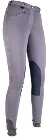 HKM Pantalon d'équitation pour Fille Pantalon de Penny Easy avec basanes - gris - 12 ans