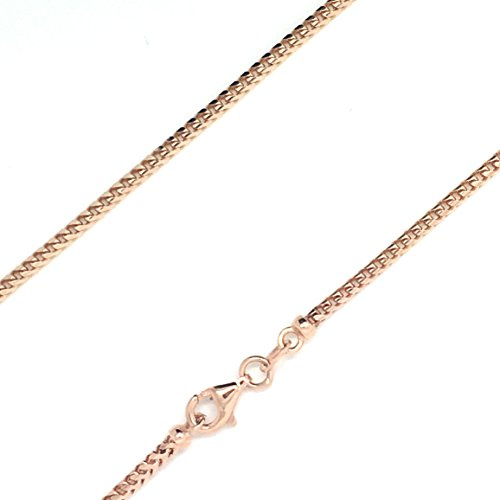 PRINS JEWELS 18 Karat / 750 Rotgold 1.30 mm Breit Rechteckrohr Franco Kette - Länge wählbar (50)