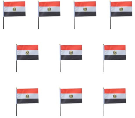 Sonia Originelli 10er Set Tischfahnen Handflaggen Mini Fähnchen Fussball Fan Anfeuern Farbe Ägypten