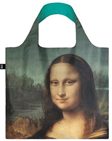 LEONARDO DA VINCI, Mona Lisa. Bag: LOQI BAG: Ich wiege 55 g. Ich kann 20 kg tragen. Ich bin wasserabweisend und waschbar. OEKO-TEX zertifiziert und aus Polyester. LV.MO, 50