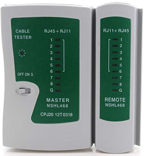 1aTTack.de Netzwerk Kabeltester RJ11 RJ12 RJ45 ISDN LAN Netzwerkkabel Patchkabel Kabel Tester Leitungstester Kabelprüfer