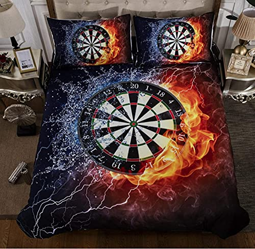 Bettwäsche Individuell/135x200cm Dart-Plattenspieler 3 Teilig Mikrofaser Bettbezug Set Bettbezug Mit Reißverschluss Und 2 Kopfkissenbezug Weiche Und Angenehme Bettwäscheset