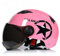 Casco Moto Per Adulti Casco Mezzo Aperto Elegante Visiera Parasole Fibbia A Sgancio Rapido Casco Moto Approvato DOT Ciclismo Tute Da Motocross Per Uomo Donna,Rosa