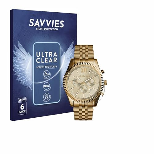savvies Protection Ecran pour Michael Kors Chronograph MK8281 (6 Pièces) - Film Protection Ultra Clair