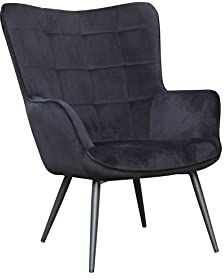 byLIVING Uta Sessel/Gestell schwarz pulverbeschichtet/Relaxsessel, Metall, B 72, H 97, T 80 cm