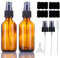 LUFEVRM Bote Spray Pulverizador Cristal Ambar 60ml,Pequeñas Botellas de Aerosol de Niebla Fina Recargables y Reutilizables de Viaje para Cosméticos con Rociador de Niebla Adicional (2 piezas)