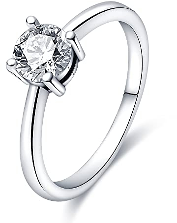 KUNSIR 925 Sterling Silber Ringe für Damen Liebesknoten Ringe Finger Federringe Schmuck Geschenke gekreuzte Ringe für Frauen mit Zirkonia Größe R1