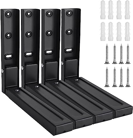 MIVIDE 2 Pair Microwave Wall Brackets Black, Universal Microwave Brackets, Adjustable Microwave Wall Mount Brackets, with Matching Screws and Expansion Tubes for Microwave Ovens and Ovens