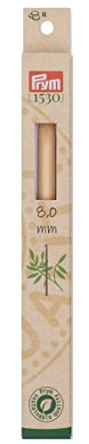 Prym 197615 Woll-Häkelnadel BAMBUS 15 cm 8,0 mm, natur