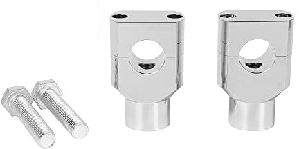 Riloer Motorcycle Handlebar Riser 1 Pair, Handle Bar Clamp Risers, UniV*ersal Fit 7/8 inch 22mm, Silver 22mm (7/8)