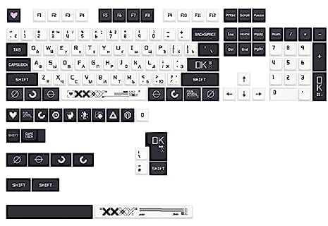 NURCIX Dicke PBT Tastenkappen 128 Tasten XDA CS:GO Profil Tastenkappen Set für Mechanische Tastatur in Schwarz