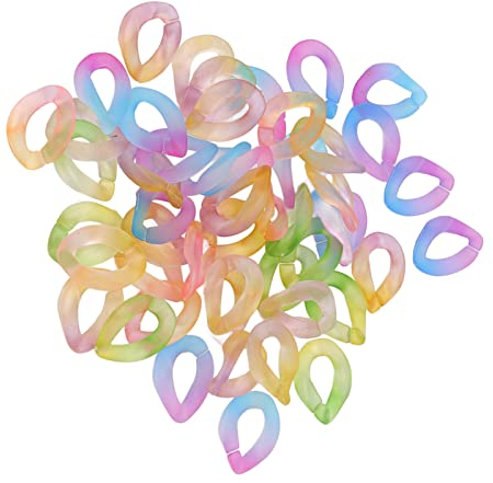 Acryl-Kettenglieder, 50 Stück, Chaine Sac Resine, Bunte Abnehmbare Acryl-Kettenglieder, Offene Kettenglieder, DIY-Schmuckherstellung, Kettenschnallen-Dekoration (Transparent