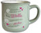 Vintage Tasse Grau mit Spruch T98 ″Ich träume von einer Welt...″ Motivtasse Geschenk Wolle Stricken Häkeln Retro Keramik 330 ml
