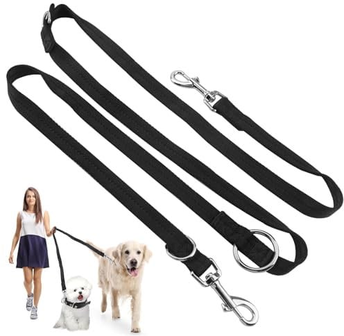 2M Double Ended Hands Free Dog Lead - Multi-function Nylon Running Long Rope Leash For Obedience Dog Training Puppy Walks Close Control Distance Work