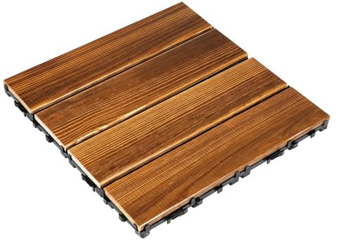 WATIIFUFU Wooden Flooring Deck Tiles Interlocking Patio Slabs Anticorrosive Garden Floor Balcony Tile