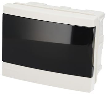 EDO Verteilerkasten Unterputz 1-reihig für 6 Module 14 x 18 x 9,5 cm, IP40 Weiß ABS-Kunststoff Sicherungskasten - Stromkasten Kleinverteiler für Hausinstallationen, Garage, Keller, Werkstatt