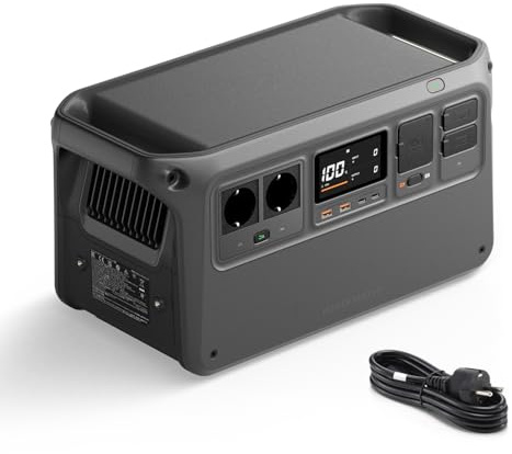 DJI Power 1000 V2 Tragbare Powerstation 1024Wh, 2600W Power Station Solar, LiFePO4 Akku, Kompakte Größe, Schnellladung in 37 Min. von 0% auf 80%, Generator, Bundle