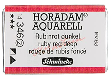 Schmincke - HORADAM® AQUARELL - finest artists' watercolour paints, 346 Ruby red deep, 14 346 043, 1/1 pan