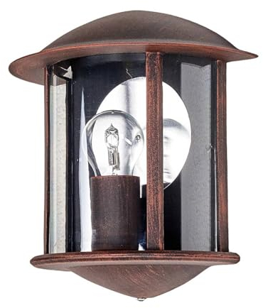Lindby Wandleuchte außen Maelis (spritzwassergeschützt (Modern) in Braun aus Aluminium (1 flammig, E27) - Außenwandleuchten Wandlampe Led Außenlampe Outdoor für Außenwand/Hauswand Haus