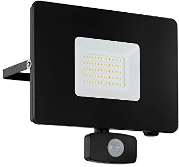 EGLO LED Außen-Strahler Faedo 3, 1 flammige Außenleuchte inkl. Bewegungsmelder, Sensor-Wandstrahler aus Alu, Farbe: Weiß, Glas: klar, 50 Watt, IP44