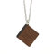 NaturSchatulle Kette mit Anhänger Viereck Holz 45cm Halskette Holzanhänger Silber 925 Kette Damen Kettenanhänger Viereckig Holzschmuck Charms