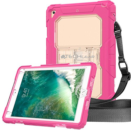 TECHGEAR VANGUARD Case fits New Apple iPad 9.7 2018/2017 - Tough Rugged HEAVY DUTY Armour ShockProof Long Survival Protective Case with Stand and Shoulder Strap - Fits 5th & 6th Gen iPad 9.7