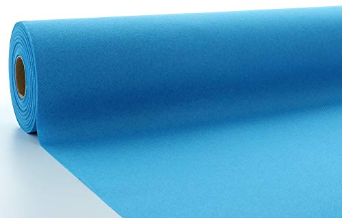 Mank Tischdeckenrollen Uni | Rollenware 80 cm x 40 m aus Airlaid stoffähnlich Tischdecke für Gastronomie | (Aquablau, 80 cm x 40 m)