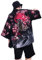 Siehin Cardigan kimono pour homme Japon Happi Kimono printemps-été Yukata Coat Ukiyoe Baggy Tops, Noir , M