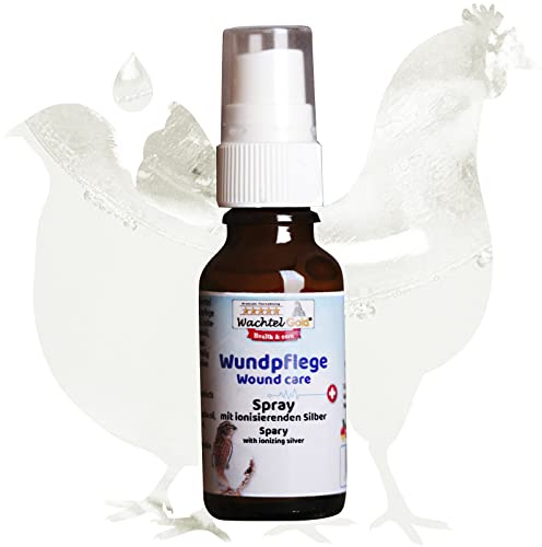 WachtelGold federgold Wundpflege Spray 20 ml Silber für Geflügel | Hautpflege Spray mit ionisiertem Silber & Ölen – pflegt beanspruchte Hautstellen bei Wachteln, Hühnern & Geflügel