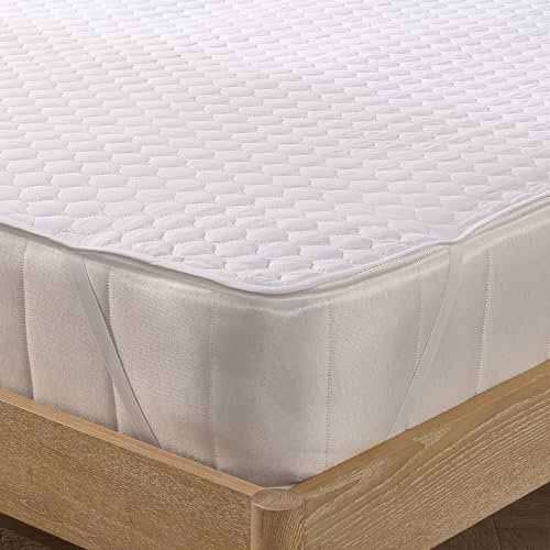 Slumberdown Anti Allergy Mattress Protector King Size Bed - Allergy UK Approved for Allergy & Asthma Sufferers, Anti Bacterial, Soft Quilted Cover - 30cm Elasticated Straps, Washable (150 x 200cm)