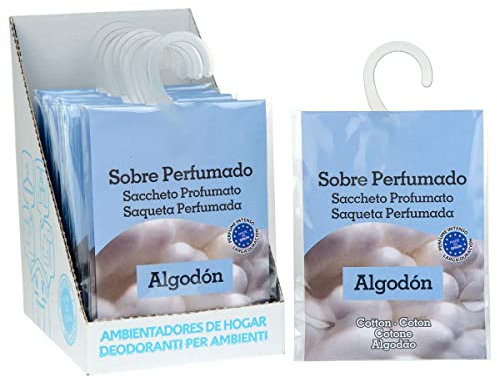 Sobres Perfumados, Bolsitas Aromáticas Aroma Algodón, Saquitos para el Armario, Cajón, Ropa de Bebé, Zapatero, Maleta (Algodón, 12 PCS)