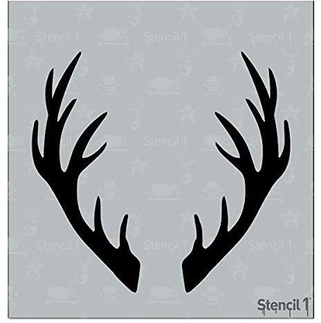 Stencil1 Geweih-Schablone – hochwertige wiederverwendbare Schablonen zum Malen, Basteln und Dekorieren – Dekoration an Wänden, Stoff und Möbeln, recycelbar – 14,6 x 15,2 cm