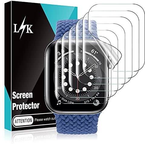 LϟK 6 Pack Protector de Pantalla para Apple Watch 40mm Series 4 5 6 SE - Sin Burbujas Cristal Vidrio Templado Premium Dureza 9H Funda Compatible Kit Fácil de Instalar