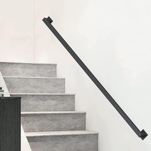 X&Z-XAOY Handrail Black Tapes Indoor, Square Wall Mounted Non-Slip Bar for Children/Disabled/Elderly, Home Decor Banister Handrail (Size : 3.3m(10.8ft))