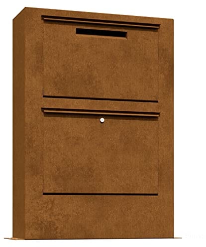 Briefkasten, Design Standbriefkasten und Paketbriefkasten Cora aus Cortenstahl - Bravios