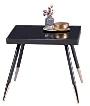 M2 Kollektion Rom 1 Beistelltisch, Couchtisch, Metall, Anthrazit, Gold, schwarz, 50x46x50cm