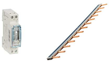 LEGRAND 412780 MICRO REX T11 T11 T11 Témoignage quotidien analogique pour l'installation dans un distributeur, une largeur de module 1 & Zenitech Peigne 13 modules noir/ blanc longueur 220mm